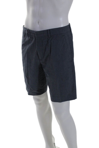 Theory Mens Cotton Hook & Eye Flat Front Slip-On Casual Shorts Blue Size EUR 32