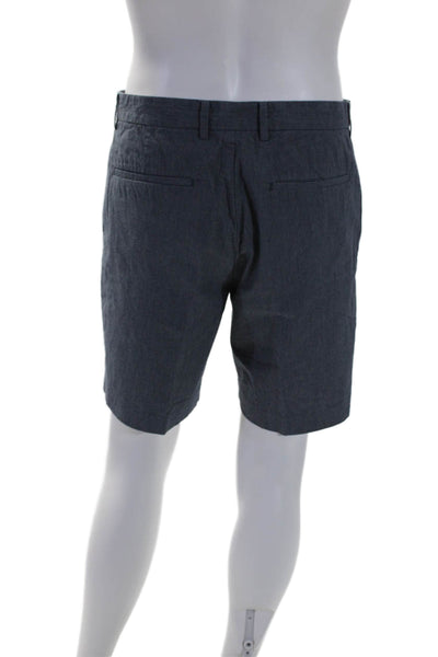 Theory Mens Cotton Hook & Eye Flat Front Slip-On Casual Shorts Blue Size EUR 32