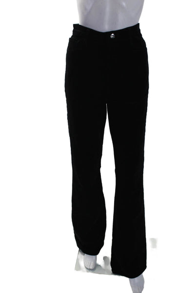 J Brand Womens Suede Runaway Buttoned Bootcut High Rise Pants Black Size EUR 28