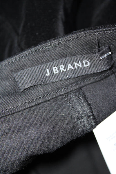 J Brand Womens Suede Runaway Buttoned Bootcut High Rise Pants Black Size EUR 28