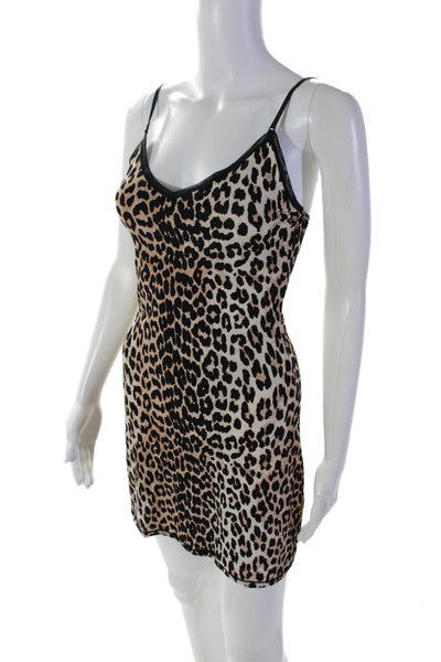 Ganni Womens Pullover Animal Print Knee Length Dress Beige Size 0