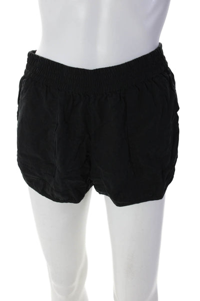 Joie Womens Elastic Waist Drawstring  Athletic Shorts Black Size Small