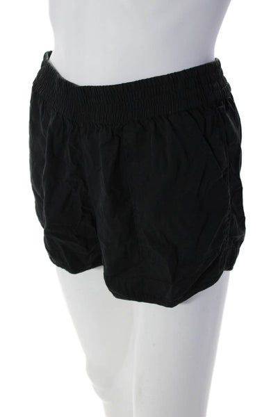 Joie Womens Elastic Waist Drawstring  Athletic Shorts Black Size Small