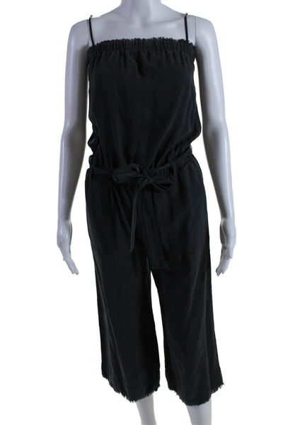 Bella Dahl Womens Sleeveless Waist Tie Wide Leg Jumpsuit Black Size XS