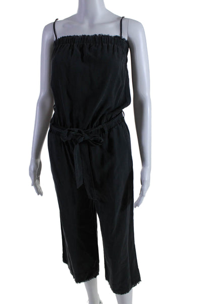 Bella Dahl Womens Sleeveless Waist Tie Wide Leg Jumpsuit Black Size XS