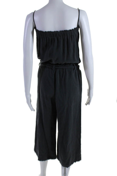 Bella Dahl Womens Sleeveless Waist Tie Wide Leg Jumpsuit Black Size XS