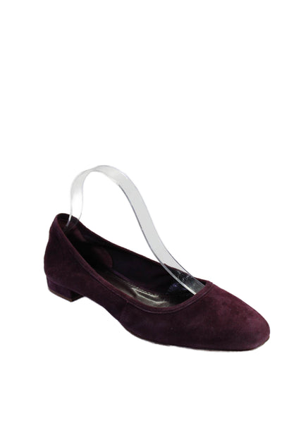 Theory Womens Suede Slide On Round Toe Ballet Flats Mulberry Purple Size 39 9