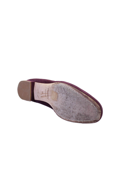 Theory Womens Suede Slide On Round Toe Ballet Flats Mulberry Purple Size 39 9