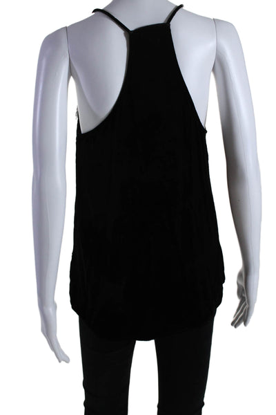 Cami NYC Womens Velvet Lace Trim V Neck Sleeveless Tank Top Black Size Small