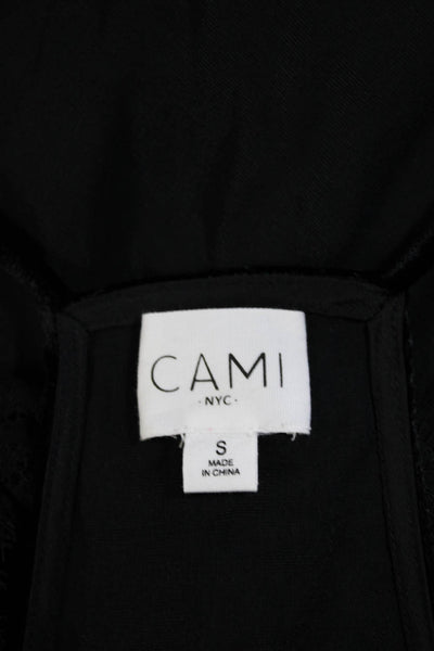 Cami NYC Womens Velvet Lace Trim V Neck Sleeveless Tank Top Black Size Small