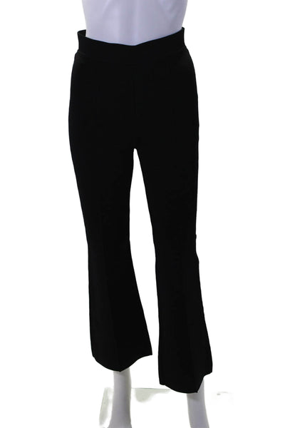 A.L.C. Womens Stretch Front Seam Flared High-Rise Pants Trousers Black Size S