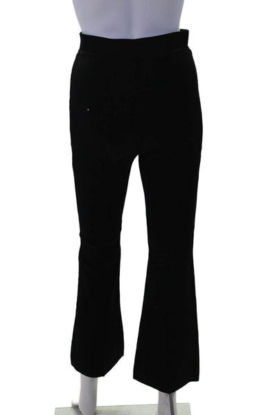 A.L.C. Womens Stretch Front Seam Flared High-Rise Pants Trousers Black Size S