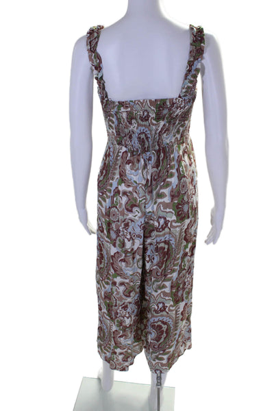 Wilfred Womens Sleeveless Square Neck Wide Leg Jumpsuit Multicolor Size Small