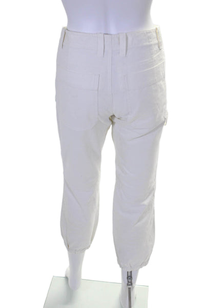 Zadig & Voltaire Womens Straight Leg Front Zip Pants White Size 36