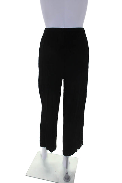 Tiare Hawaii Womens High Rise Drawstring Side Slit Pants Black One Size