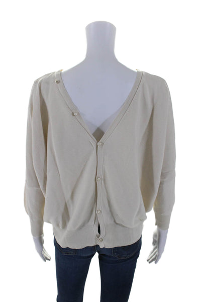 Ba&Sh Womens V Neck Buttoned Long Sleeve Knit Sweater Top Beige Size 1