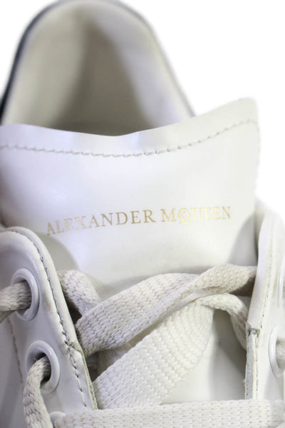 Alexander McQueen Womens Leather Suede Trim Platform Sneakers White Size 9.5