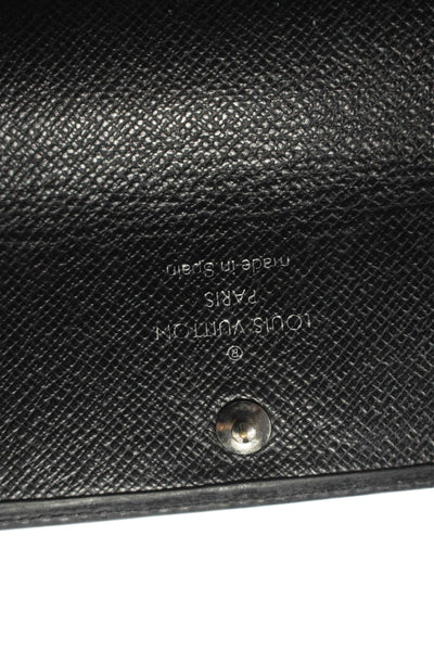 Louis Vuitton Womens Epi Leather Snap Closure Rectangular Sarah Wallet Black