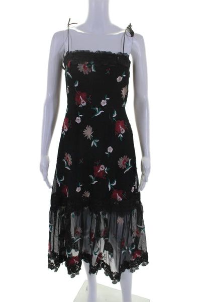 BB Dakota Womens Floral Print Sleeveless A Line Maxi Dress Black Size 0