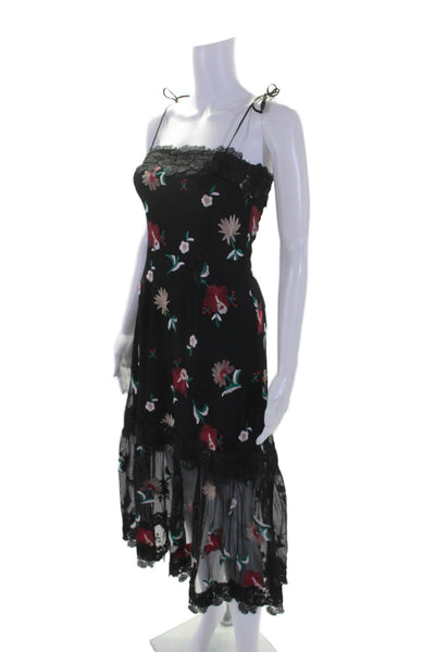 BB Dakota Womens Floral Print Sleeveless A Line Maxi Dress Black Size 0