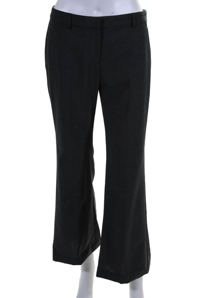 Theory Womens Flat Front Tapered Leg Dress Pants Wool Gray Size 2