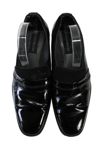 Giorgio Brutini Mens Patent Leather Slide On Dress Loafers Black Size 10 Medium