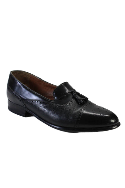 Giorgio Brutini Mens Leather Tassel Oxford Loafers Black Size 10.5 Extra Wide