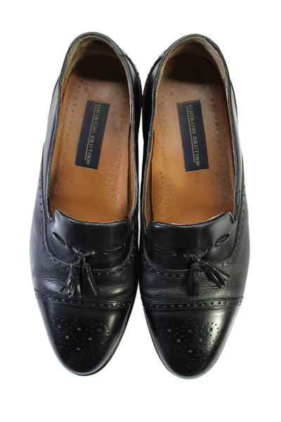 Giorgio Brutini Mens Leather Tassel Oxford Loafers Black Size 10.5 Extra Wide