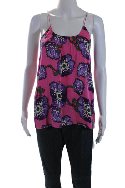 Tucker Womens Floral Print Sleeveless Tank Top Pink Purple Size Petite