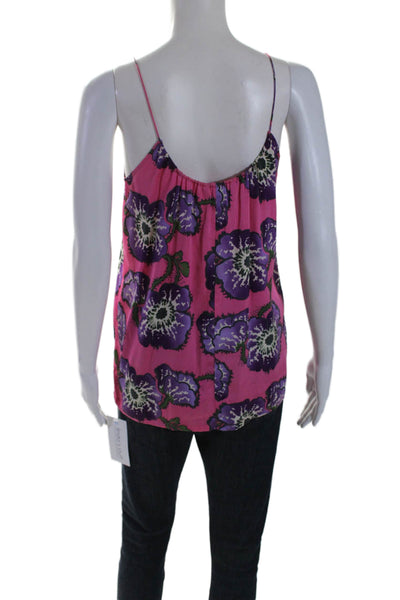 Tucker Womens Floral Print Sleeveless Tank Top Pink Purple Size Petite