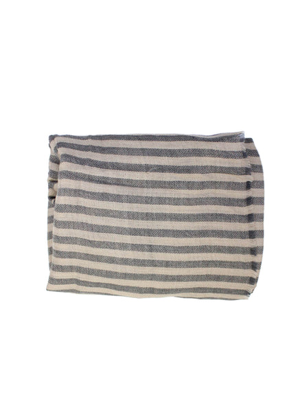 Origen Womens Fringe Trim Cashmere Knit Striped Scarf Brown Gray