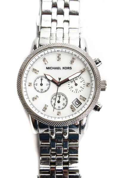 Michael Kors Womens MK 5020 Silver Stainless Steel Mother of Pearl Round Watch