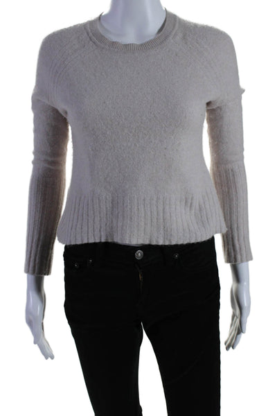 360 Cashmere  Womens Long Sleeves Crew Neck Sweater Beige Size Extra Small