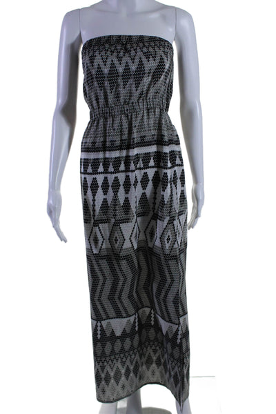 Twelfth Street by Cynthia Vincent Womens Silk Maxi Dress Gray Black Size Petite