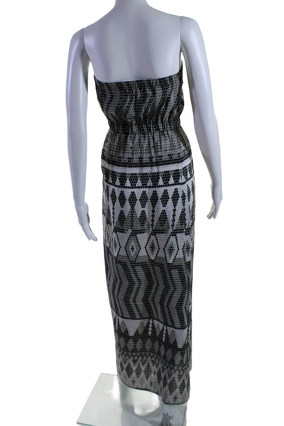 Twelfth Street by Cynthia Vincent Womens Silk Maxi Dress Gray Black Size Petite