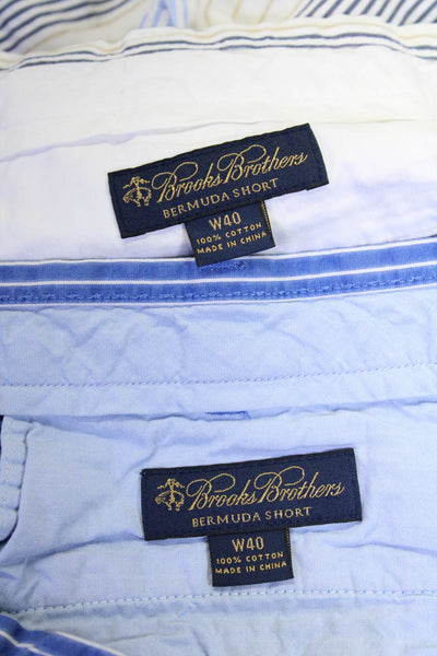 Brooks Brothers Mens Cotton Striped Print Bermuda Shorts White Size EUR 40 Lot 4