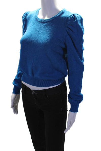 Pink Rose Womens Long Sleeve Crew Neck Thick Knit Sweater Blue Size Small