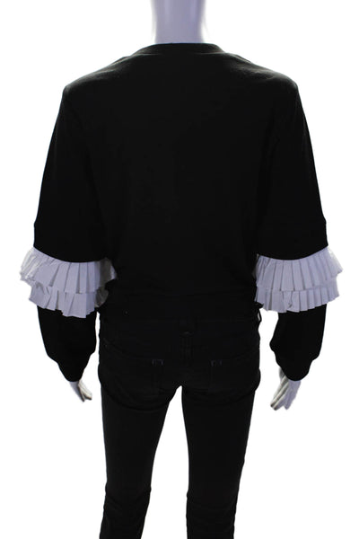 English Factory Womens Long Sleeve Crew Neck Knit Sweater Black Size Small