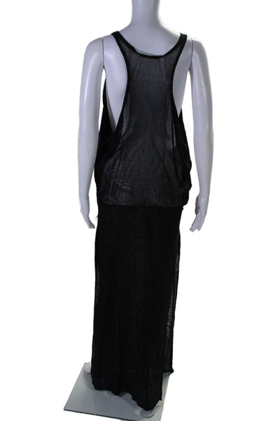 Vitamin A Womens Sleeveless Side Slit Pullover Maxi Dress Black Size Small