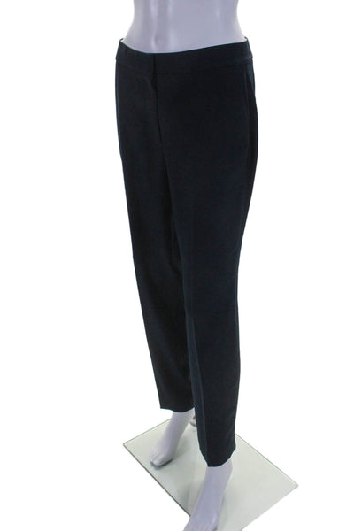 Pearl By Lela Rose Womens High Rise Straight Leg Slacks Navy Size 4