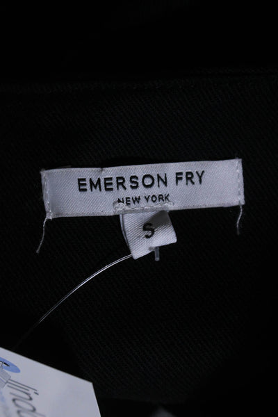 Emerson Fry Womens Cotton V Neck Sleeveless A Line Blouse Black Size S