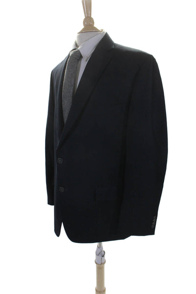 Michael Kors Mens Notch Collar Long Sleeve Two Button Suit Jacket Navy Size 46R