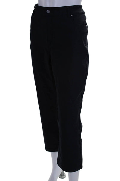 Renuar Women's Button Closure Five Pockets Straight Leg Pants Black Size 8