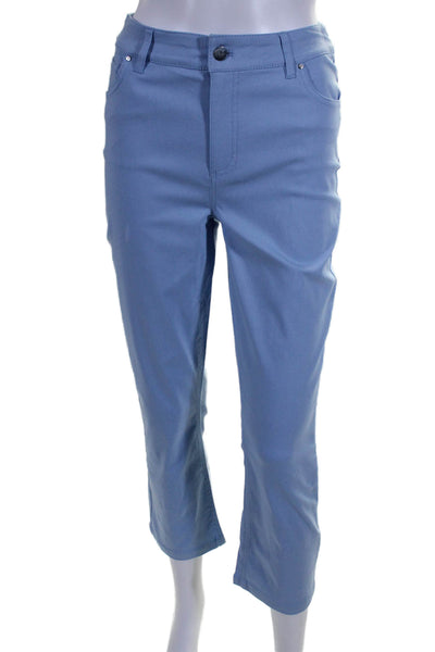 Renuar Women's Button Closure Five Pockets Straight Leg Pants Blue Size 4