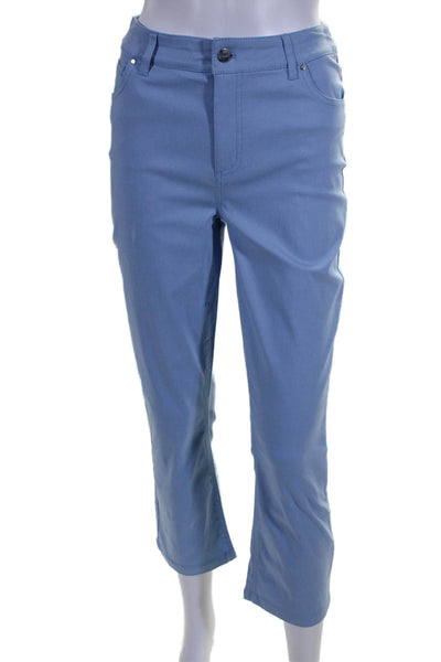 Renuar Women's High Waist Five Pockets Straight Leg Pants Blue Size 8