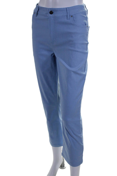 Renuar Women's High Waist Five Pockets Straight Leg Pants Blue Size 8