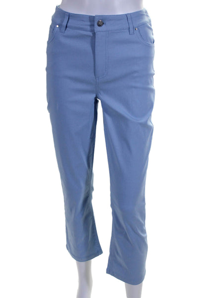 Renuar Women's Five Pockets Casual Straight Leg Ankle Pants Blue Size 2