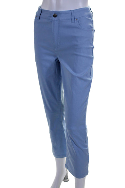 Renuar Women's Five Pockets Casual Straight Leg Ankle Pants Blue Size 2