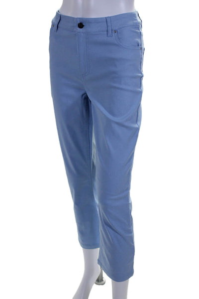 Renuar Women's High Waist Five Pockets Straight Leg Pants Blue Size 12