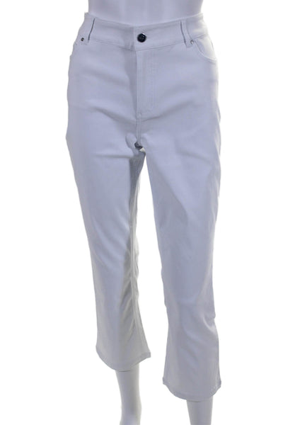 Renuar Women's Button Closure Straight Leg Five Pockets Pants White Size 2